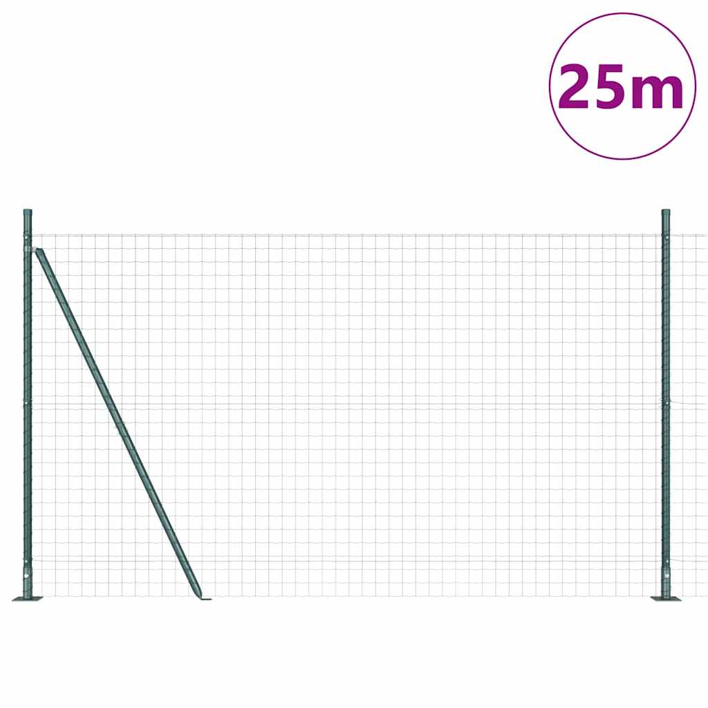 Europai kerítés beton alaplappal 25 x 1,2 m PVC-bevonatos acél