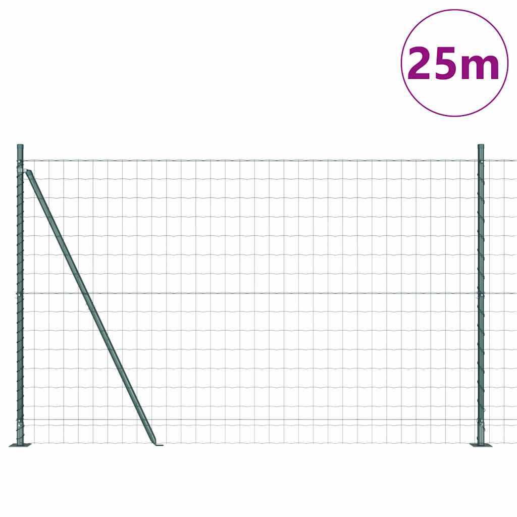 Europai kerítés beton alaplappal 25 x 1,2 m PVC-bevonatos acél