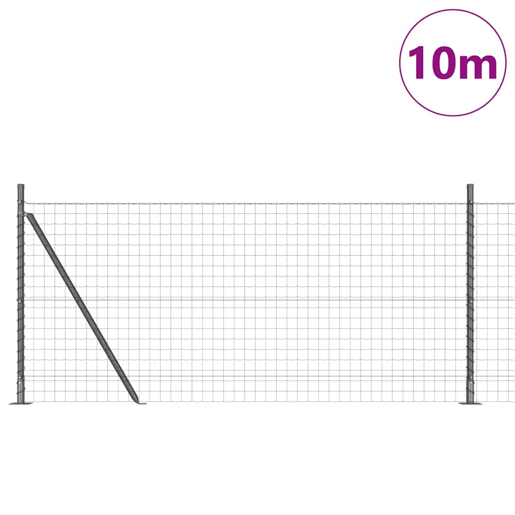 Kerítés oszlopokkal Szürke 0,8 x 10 m Acél és PVC