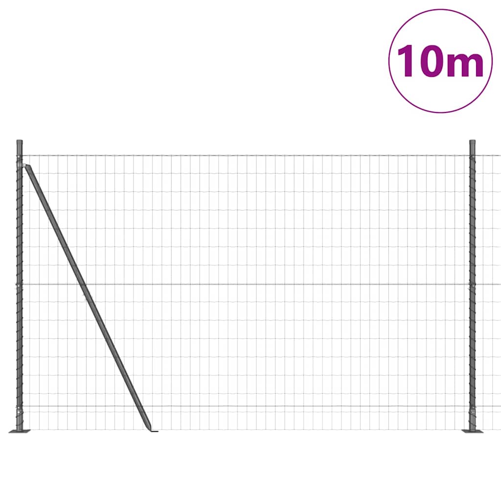 Europai kerítés beton alaplappal 10 x 1,6 m PVC-bevonatos acél
