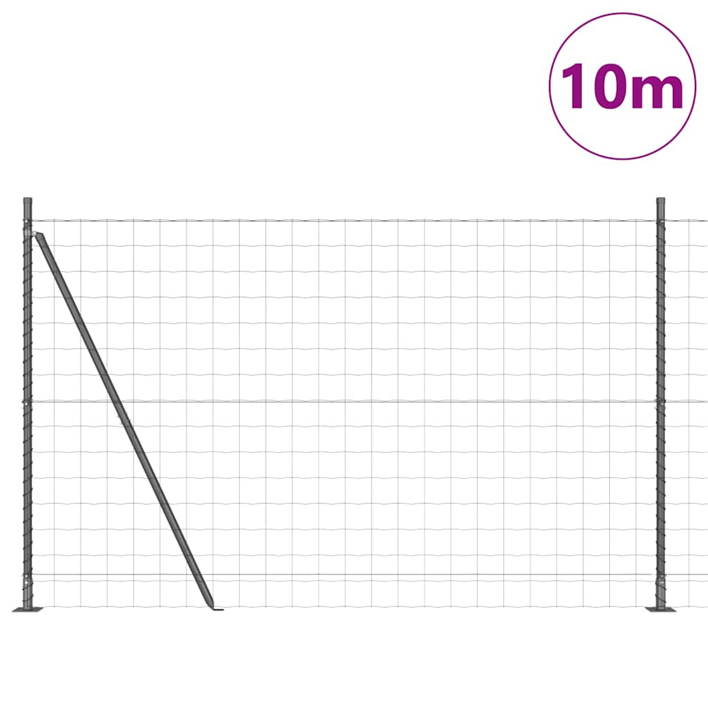 Europai kerítés beton alaplappal 10 x 1,6 m PVC-bevonatos acél