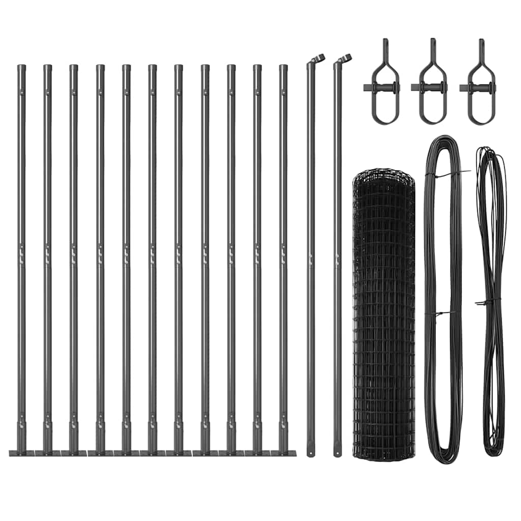 Europai kerítés beton alaplappal 25 x 1 m PVC-bevonatos acél