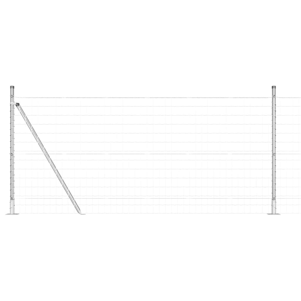 Kerítés oszlopokkal Ezüst 1 x 25 m Acél