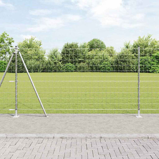 Külső Euro Kerítés Betonalappal 25 x 1,2 m Horganyzott Acél