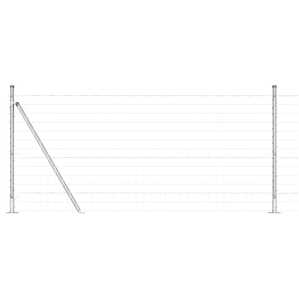Külső Euro Kerítés Betonalappal 25 x 1 m Horganyzott Acél Ezüst