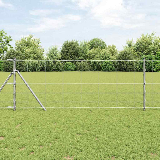 Talajra rögzíthető hegesztett drótkerítés 25 x 0,8 m Ezüst Háló