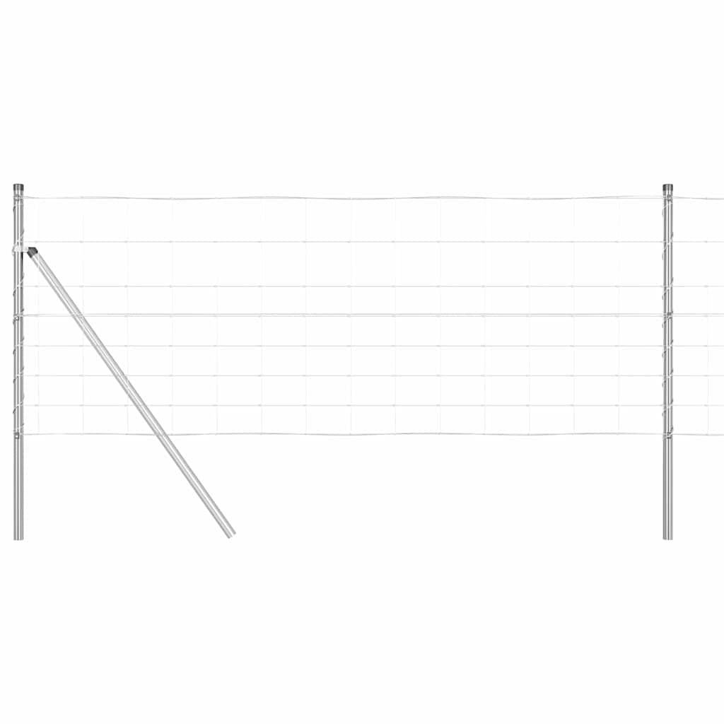 Talajra rögzíthető hegesztett drótkerítés 25 x 0,8 m Ezüst Háló