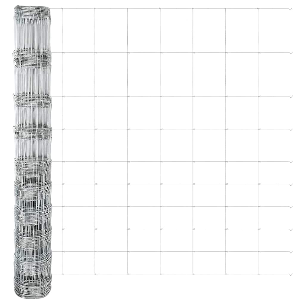 Talajra rögzíthető hegesztett drótkerítés 25 x 1,2 m Ezüst Háló