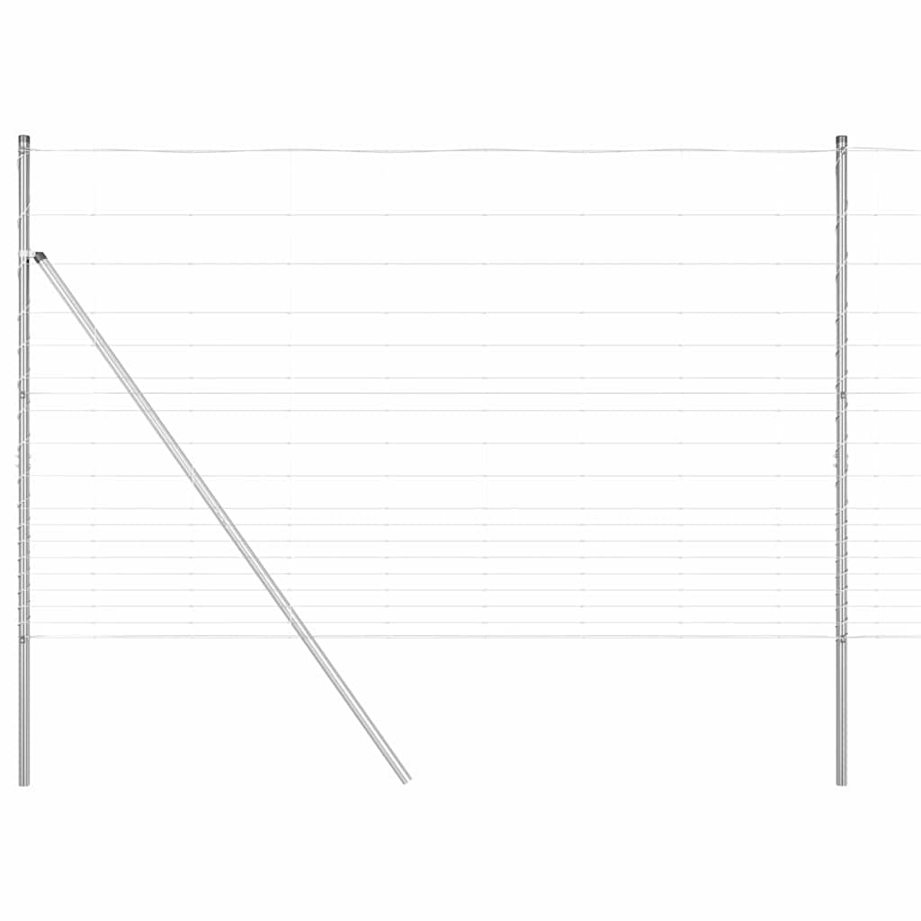 Talajra rögzíthető hegesztett drótkerítés 25 x 1,5 m Ezüst Háló