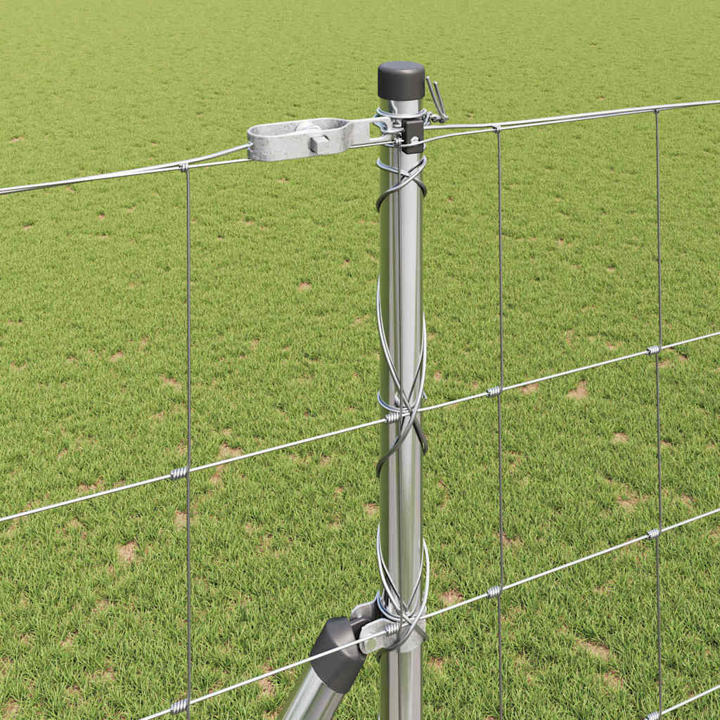 Talajra rögzíthető hegesztett drótkerítés 25 x 1,6 m Ezüst Háló