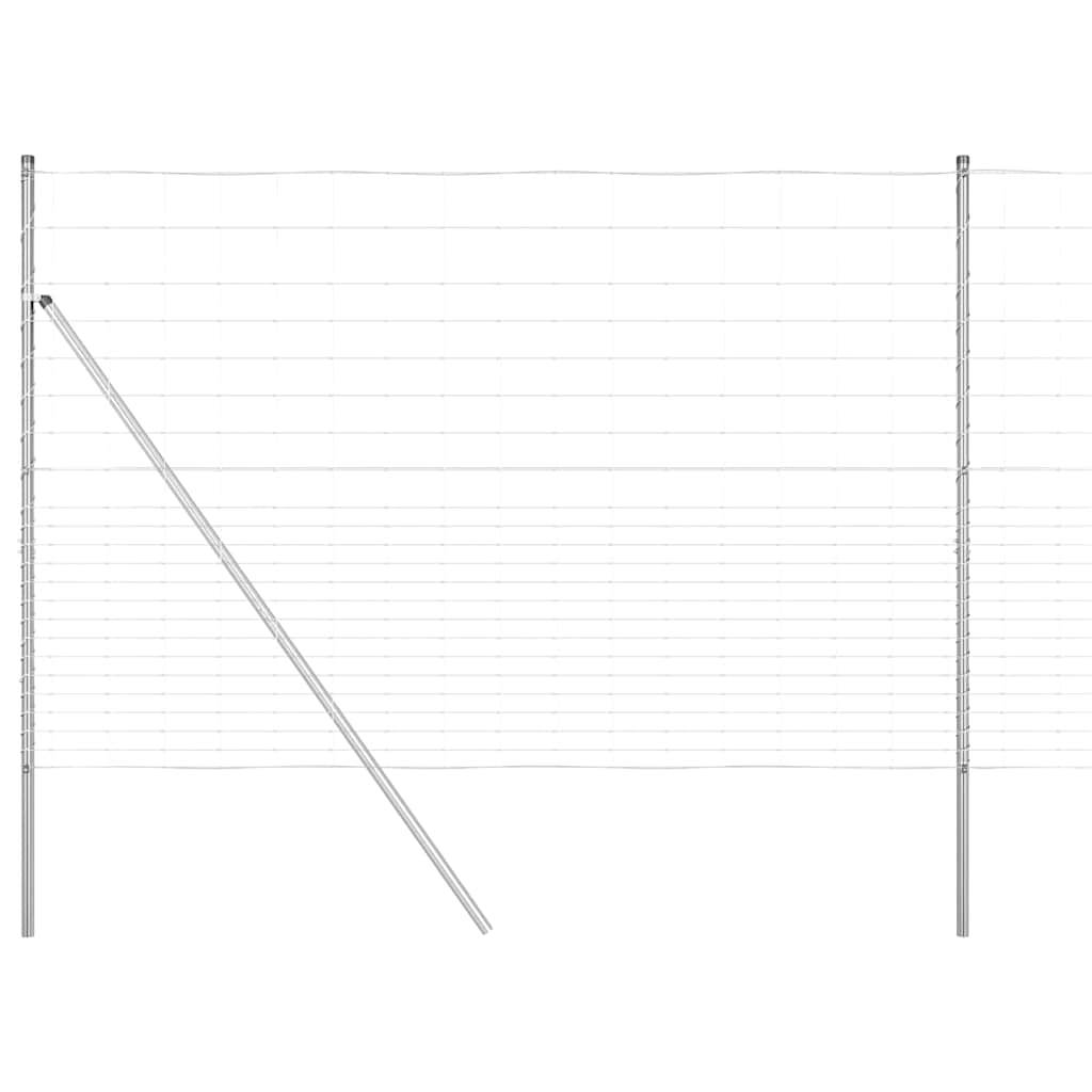 Talajra rögzíthető hegesztett drótkerítés 25 x 1,6 m Ezüst Háló
