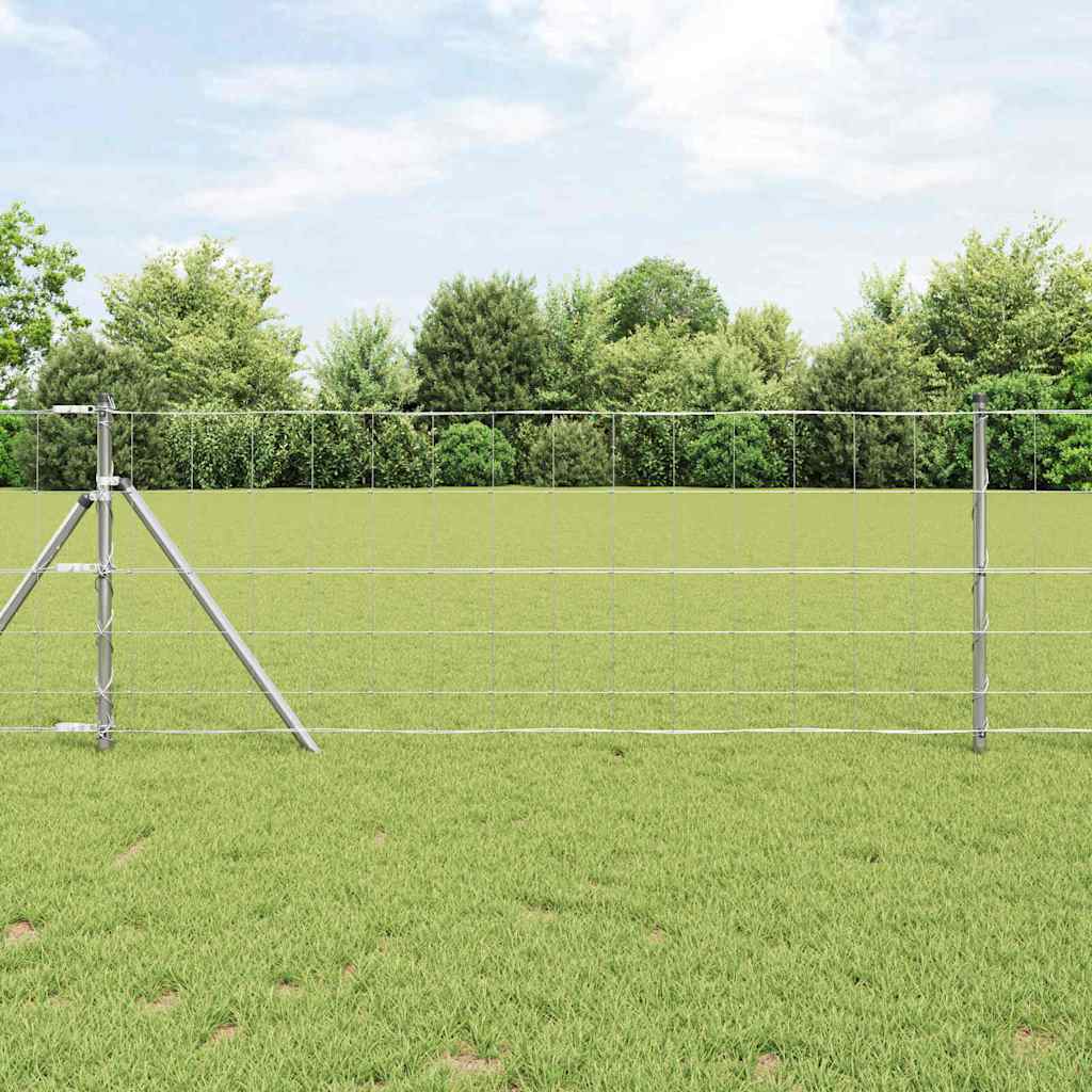 Talajra rögzíthető hegesztett drótkerítés 50 x 0,8 m Ezüst Háló