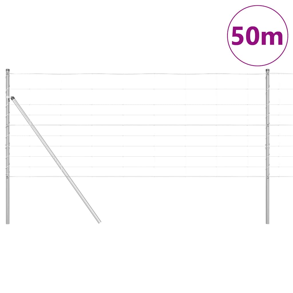 Talajra rögzíthető hegesztett drótkerítés 50 x 1 m Ezüst Háló