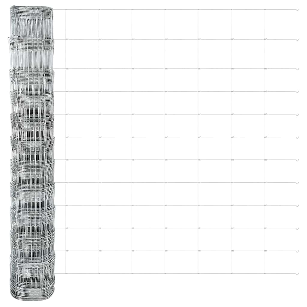 Talajra rögzíthető hegesztett drótkerítés 50 x 1,2 m Ezüst Háló