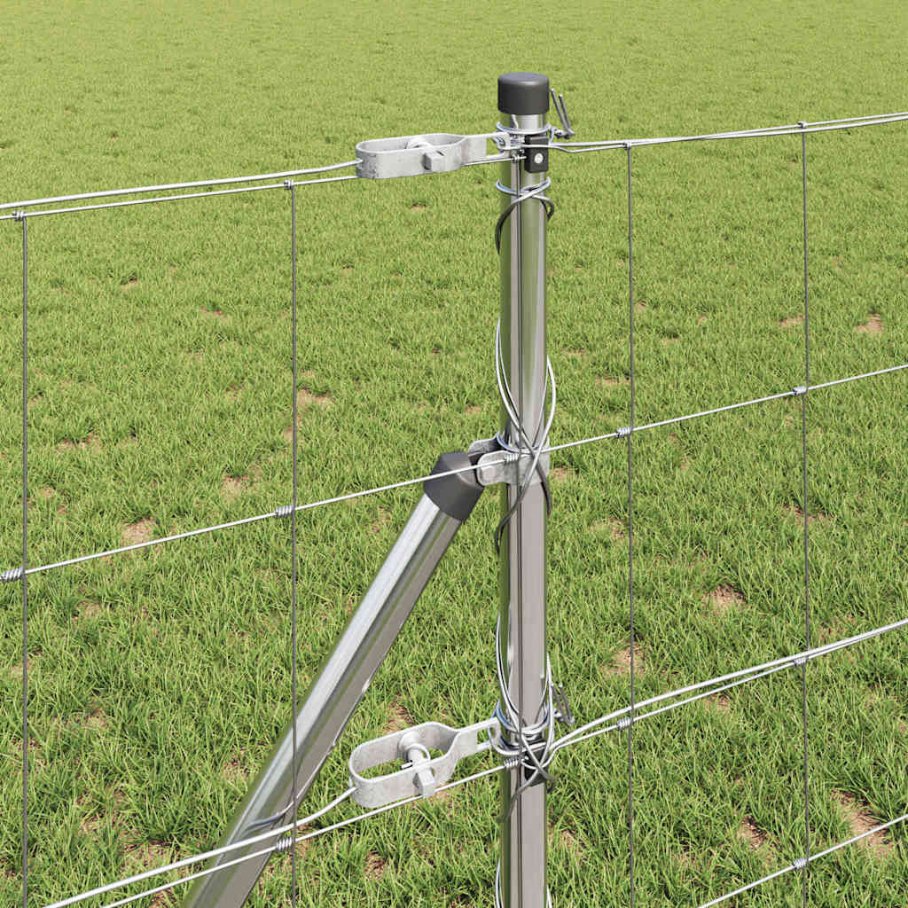 Talajra rögzíthető hegesztett drótkerítés 100 x 0,8 m Ezüst