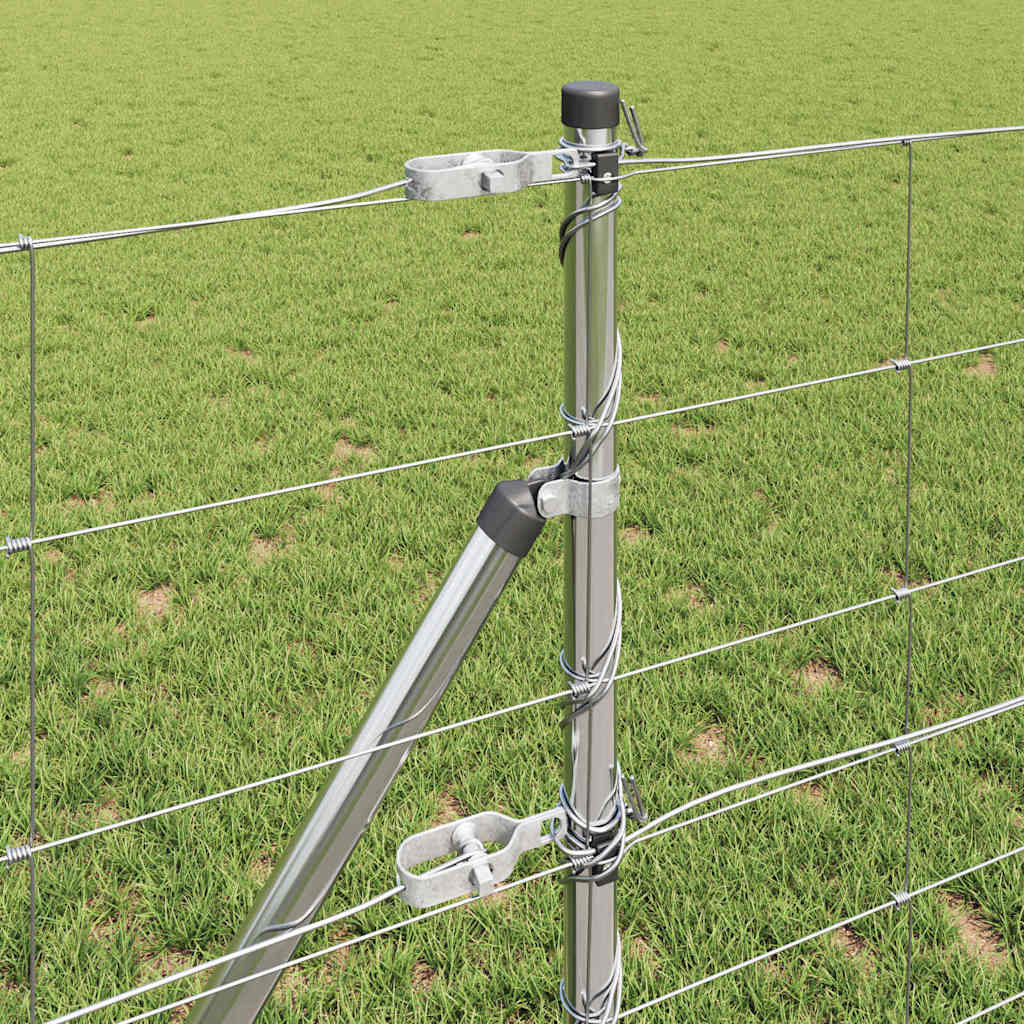 Talajra rögzíthető hegesztett drótkerítés 100 x 0,8 m Ezüst