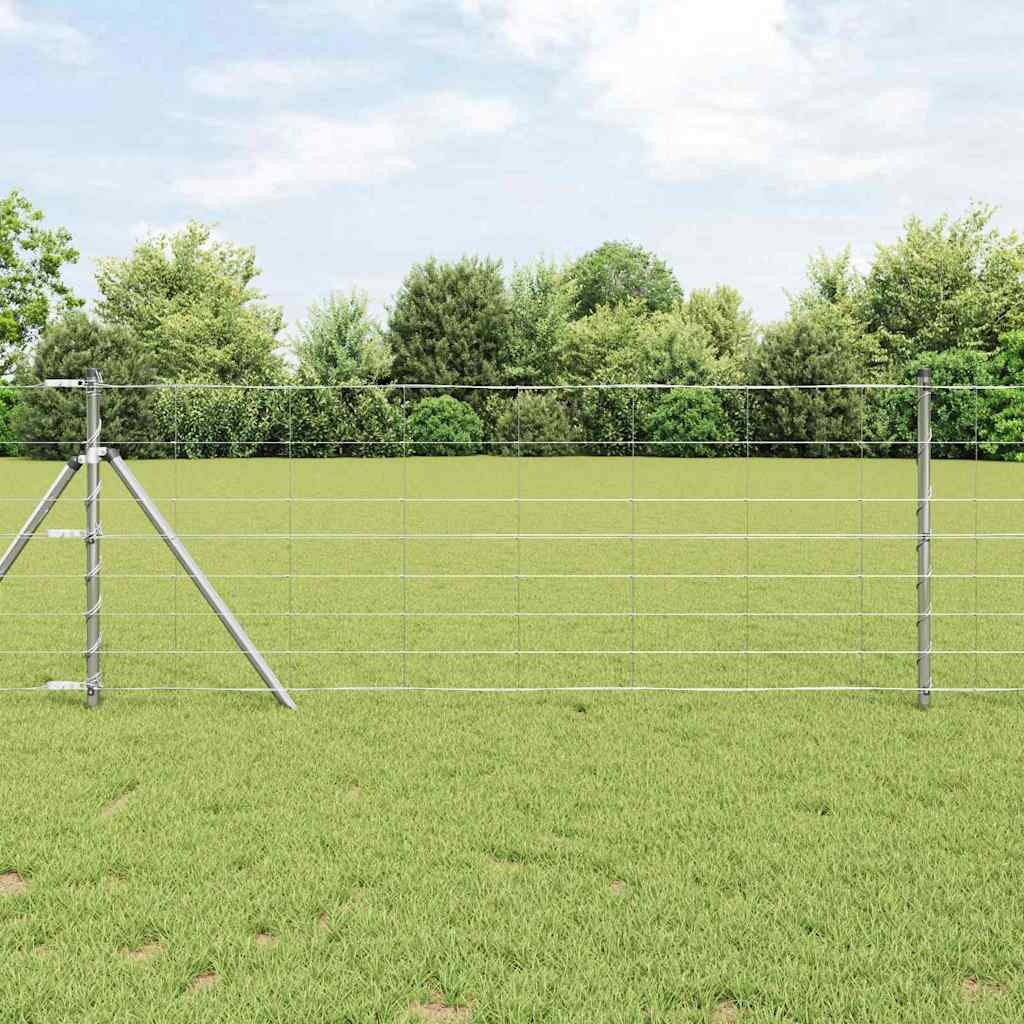 Talajra rögzíthető hegesztett drótkerítés 100 x 0,8 m Ezüst