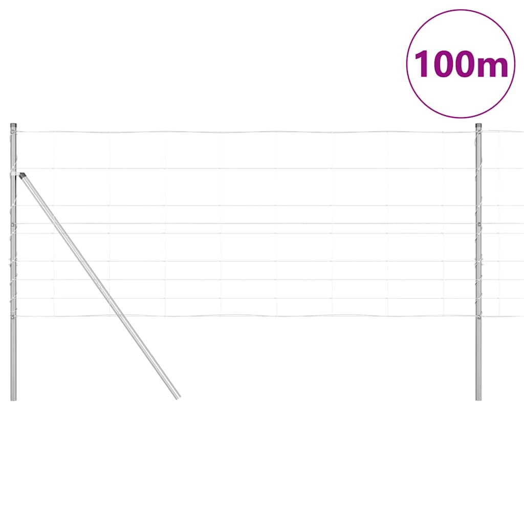 Talajra rögzíthető hegesztett drótkerítés 100 x 1 m Ezüst Háló