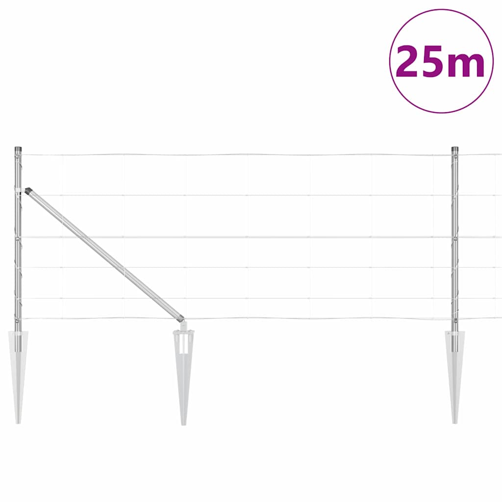 Hevederes drótkerítés tüskékkel 25 x 0,8 m Horganyzott Acél