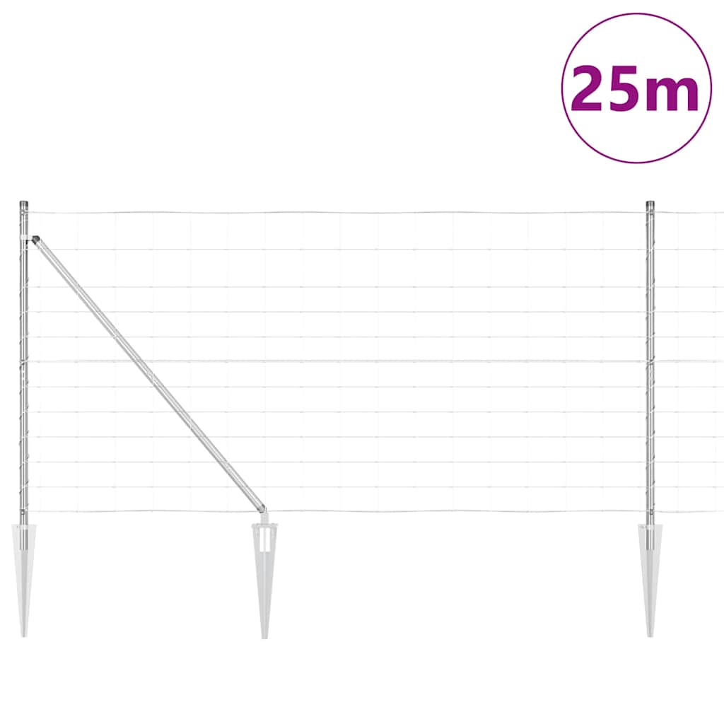 Hevederes drótkerítés tüskékkel 25 x 1,2 m Horganyzott Acél