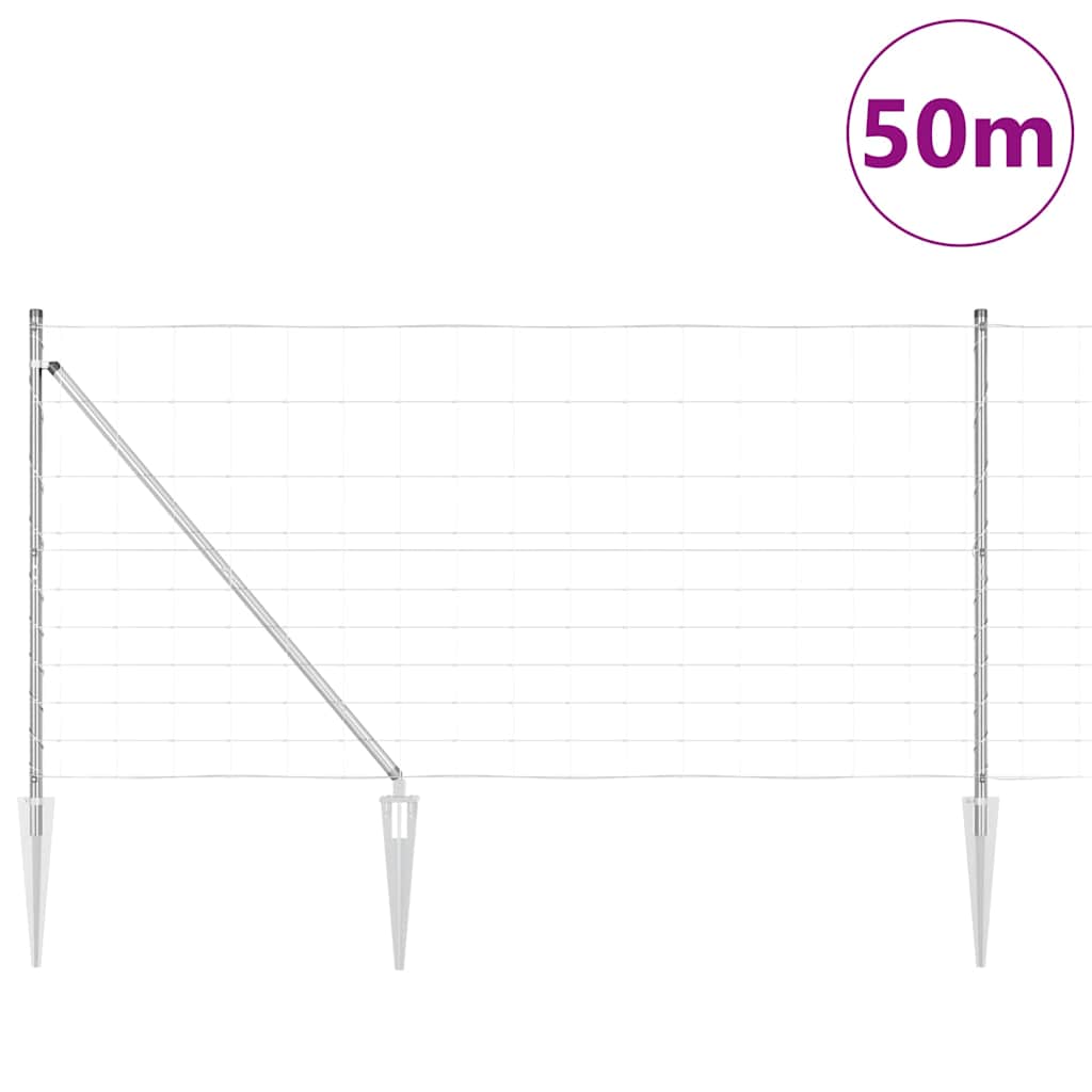 Hevederes drótkerítés tüskékkel 50 x 1,2 m Horganyzott Acél