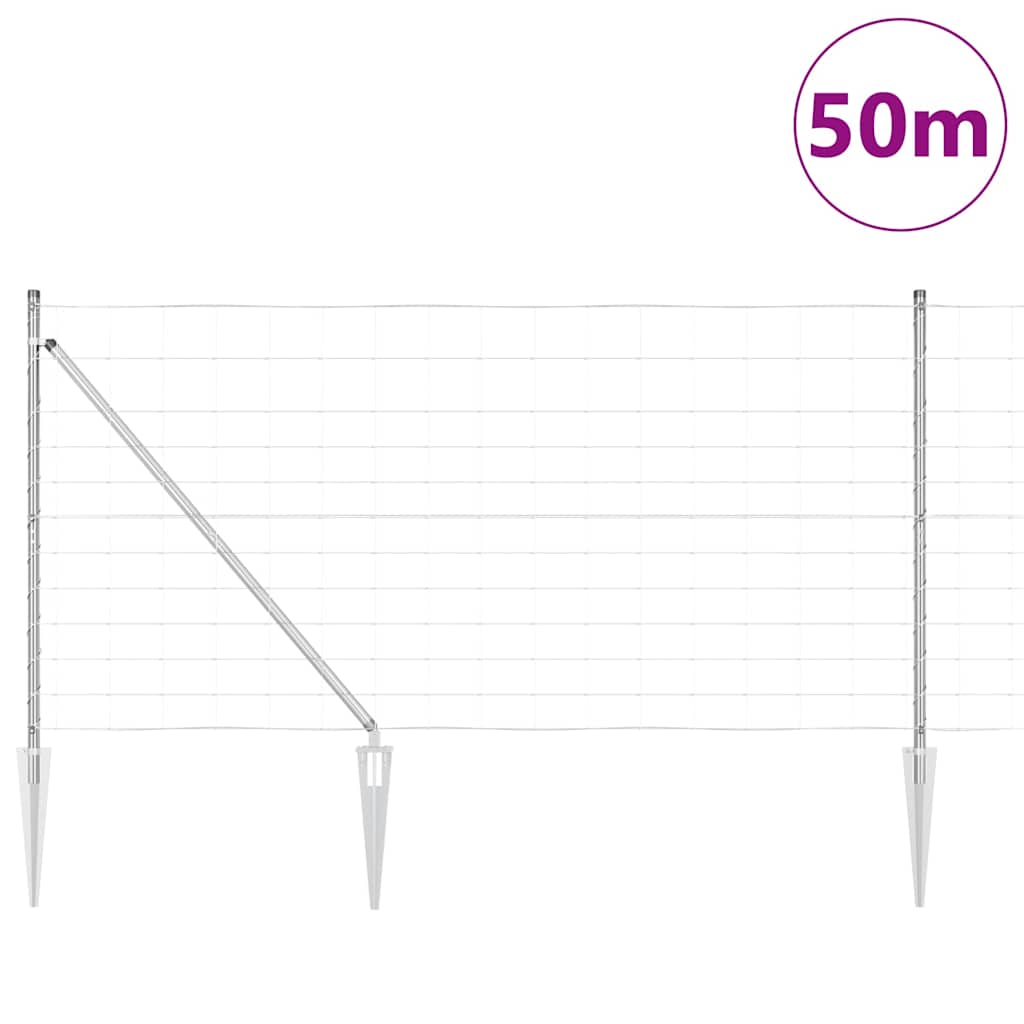 Hevederes drótkerítés tüskékkel 50 x 1,2 m Horganyzott Acél