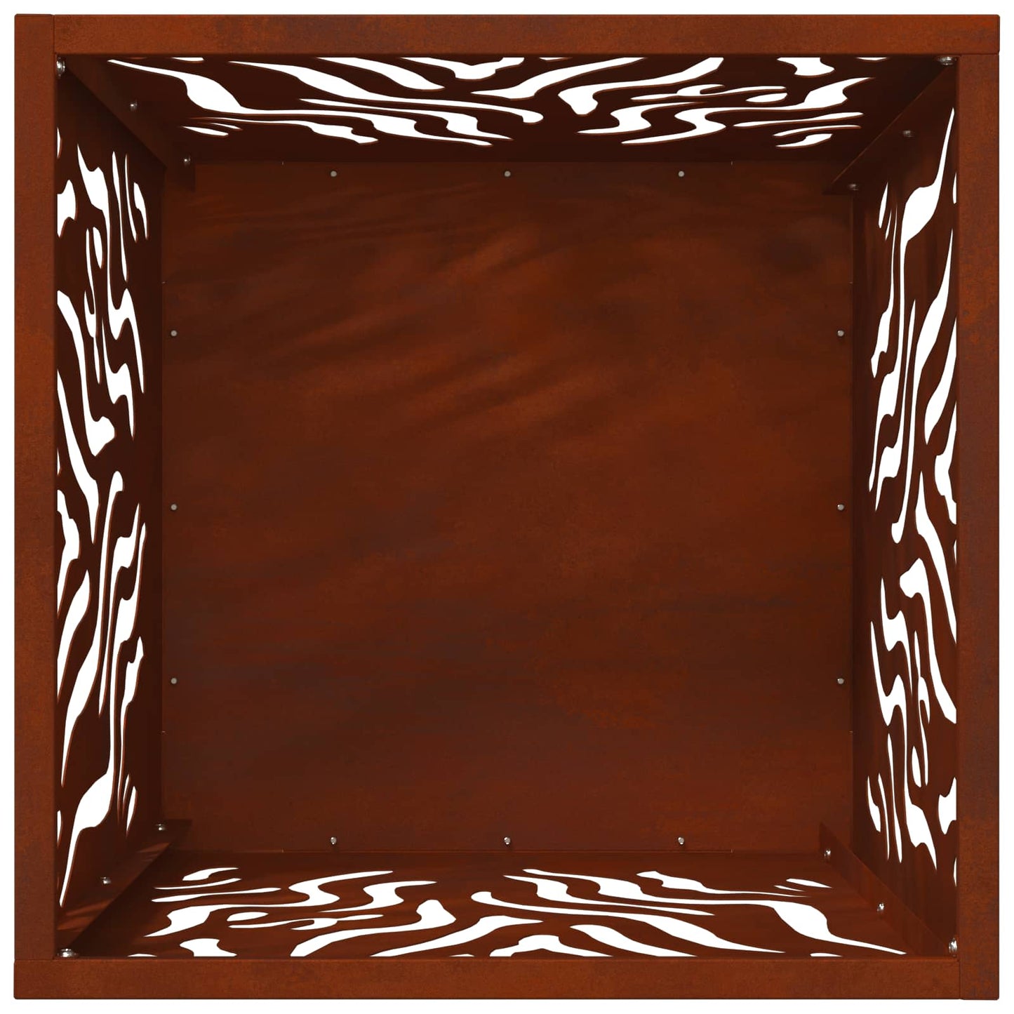 Tűzrakó Barna 40 x 40 x 40 cm időjárásálló acél
