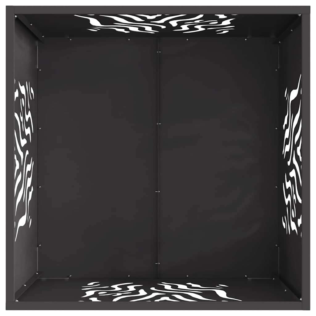 Tűzrakó Fekete 60 x 60 x 40 cm időjárásálló acél