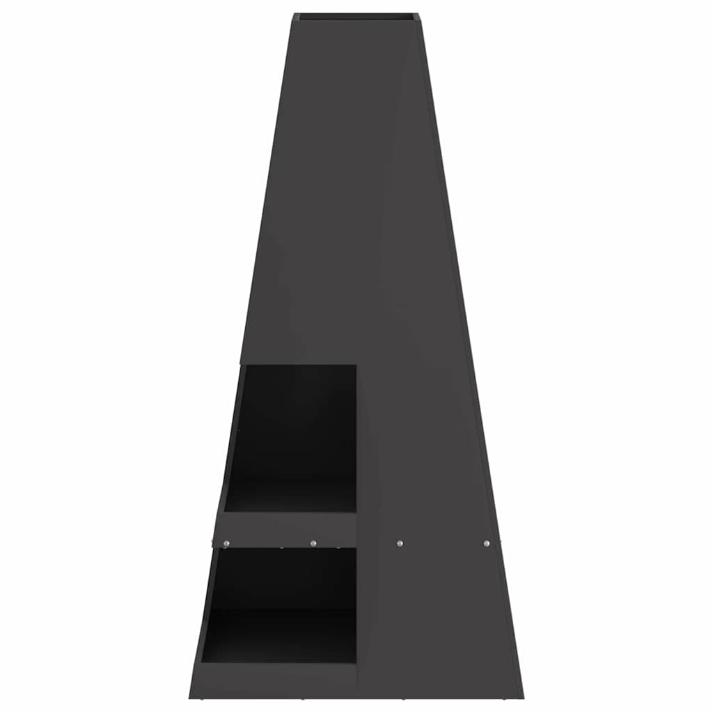 Tűzgyűrű Fekete 50 x 50 x 100 cm Időjárásálló acél