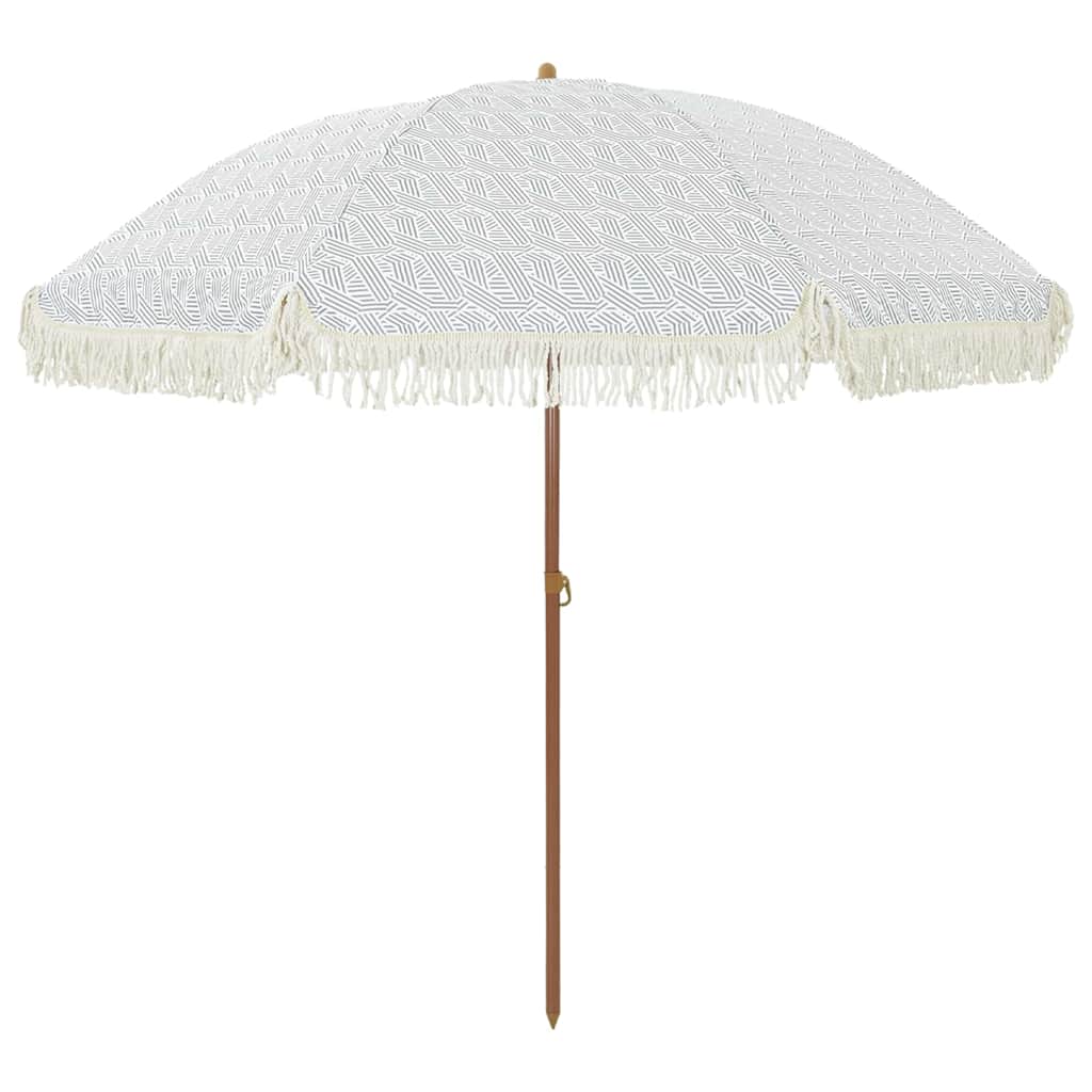 Tengerparti napernyő Szürke és Fehér 205 x 205 x 210 cm