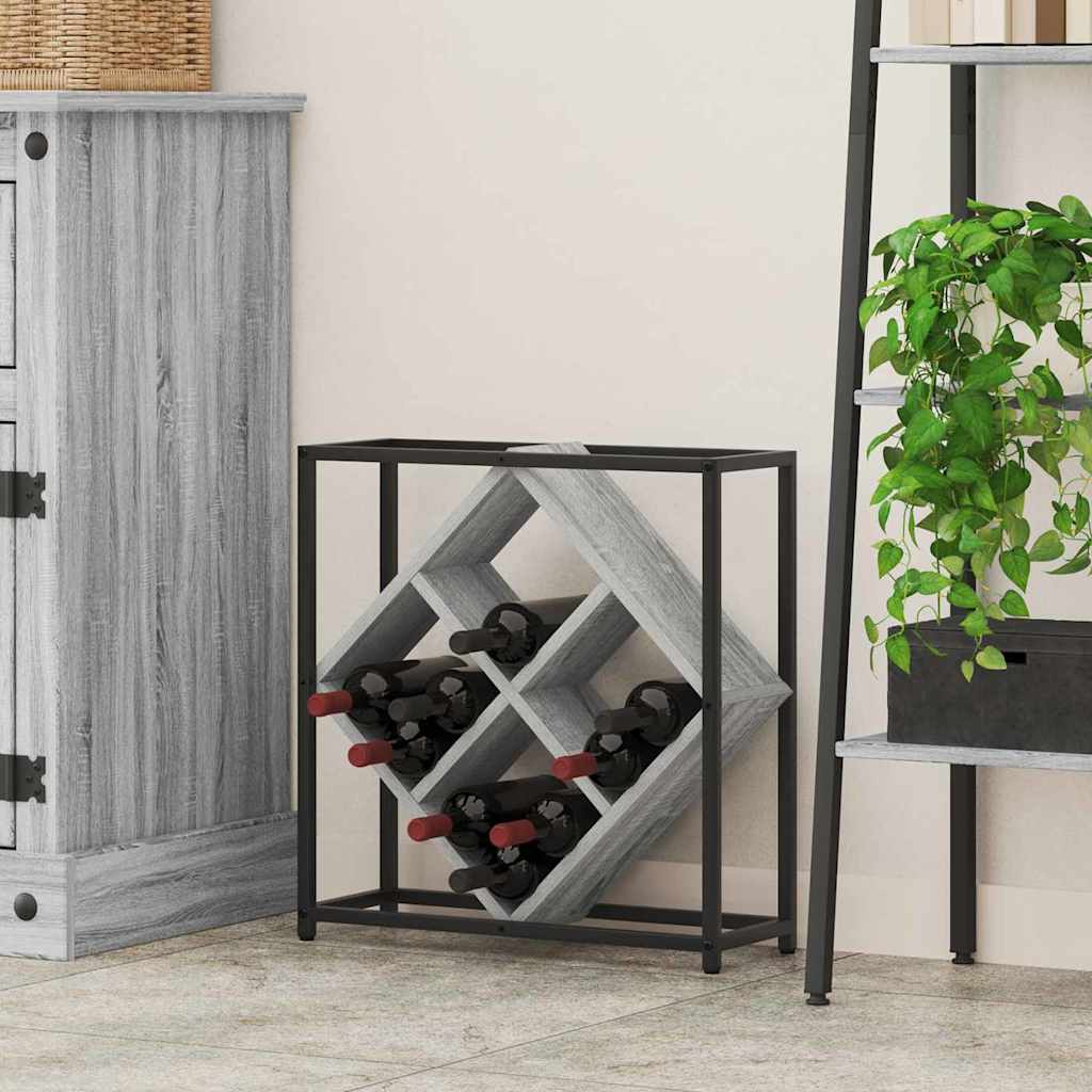 Borágas 16 palack Szerelt Fa Szürke Sonoma