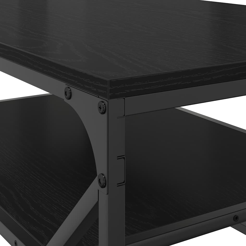 Dohányzóasztal Fekete tölgy 90 x 50 x 40 cm Műszaki fa és acél