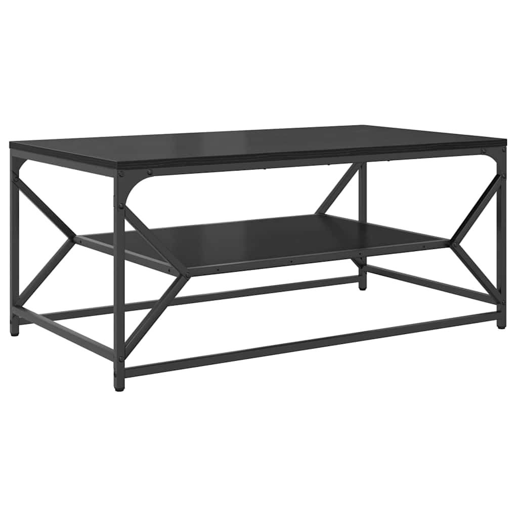 Dohányzóasztal Fekete tölgy 90 x 50 x 40 cm Műszaki fa és acél