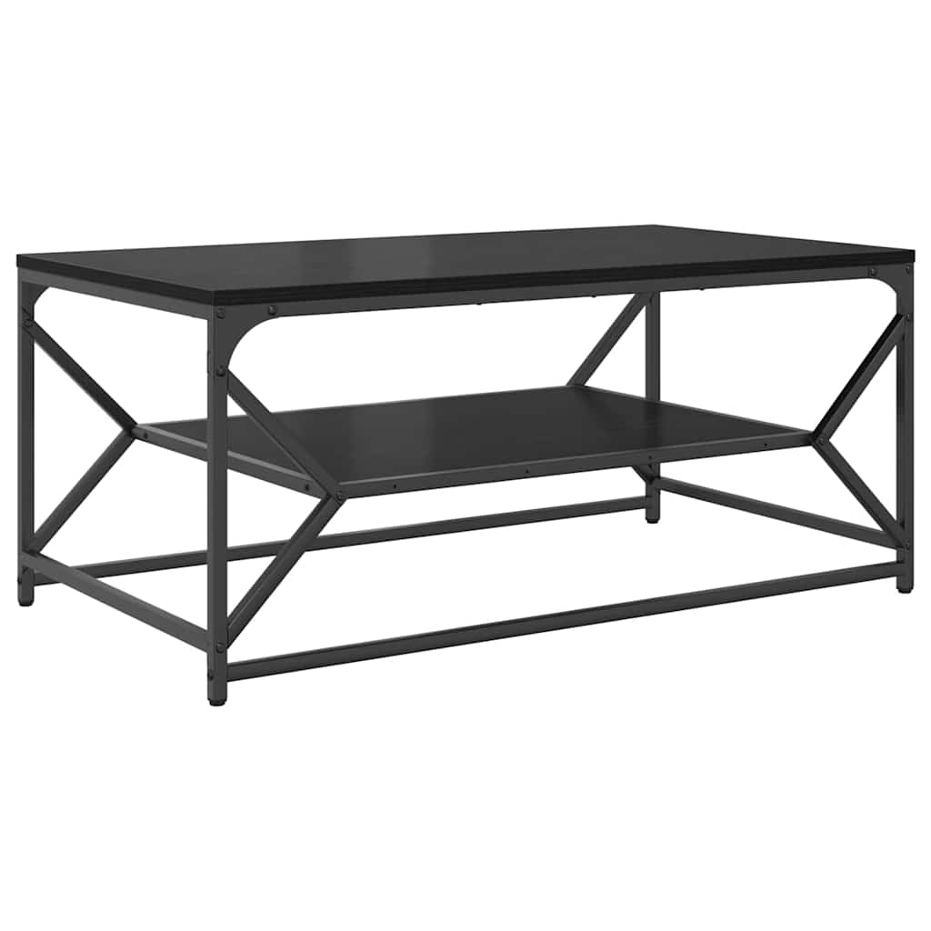Dohányzóasztal Fekete tölgy 90 x 50 x 40 cm Műszaki fa és acél