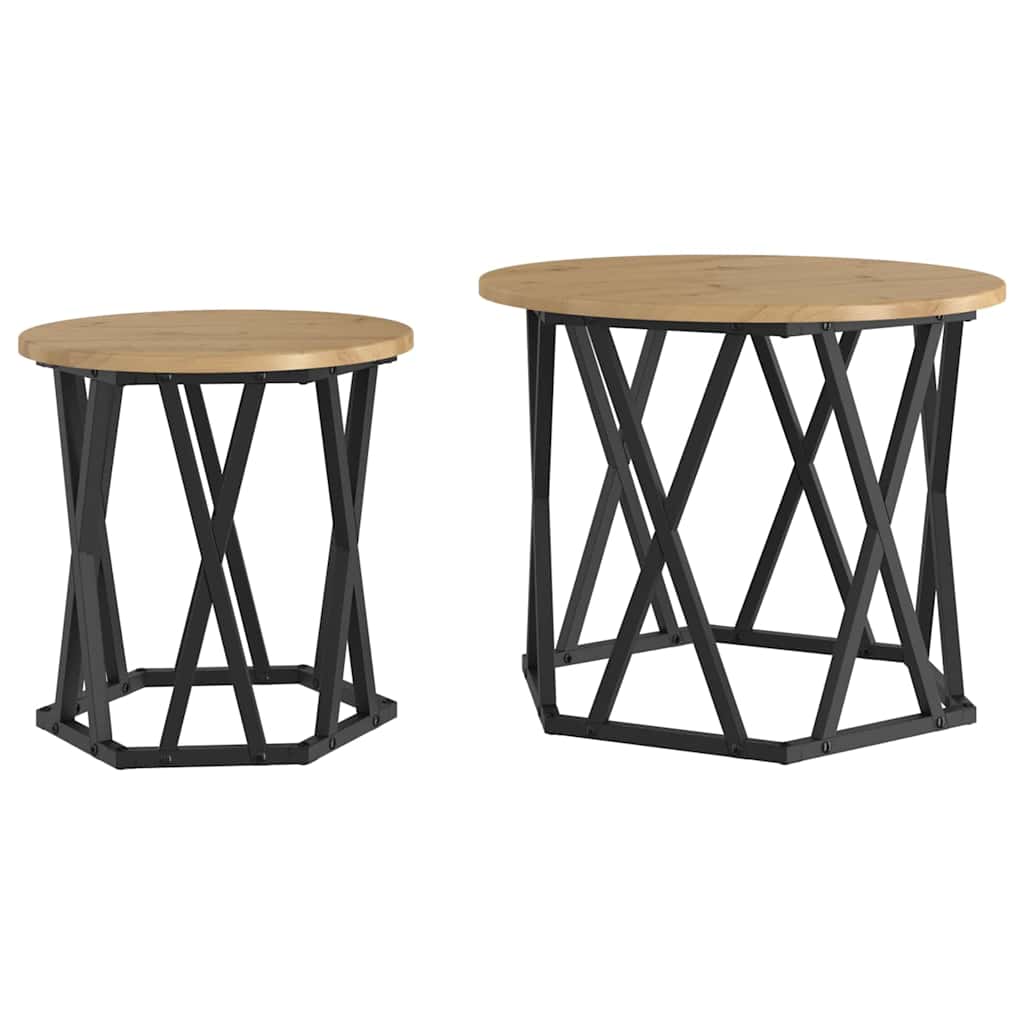 Oldal asztal 2 pcs Artisan tölgy 50 x 50 x 40 cm