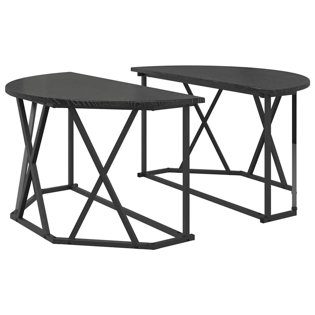 Dohányzóasztal Fekete tölgy 80 x 80 x 42 cm Műszaki fa és acél