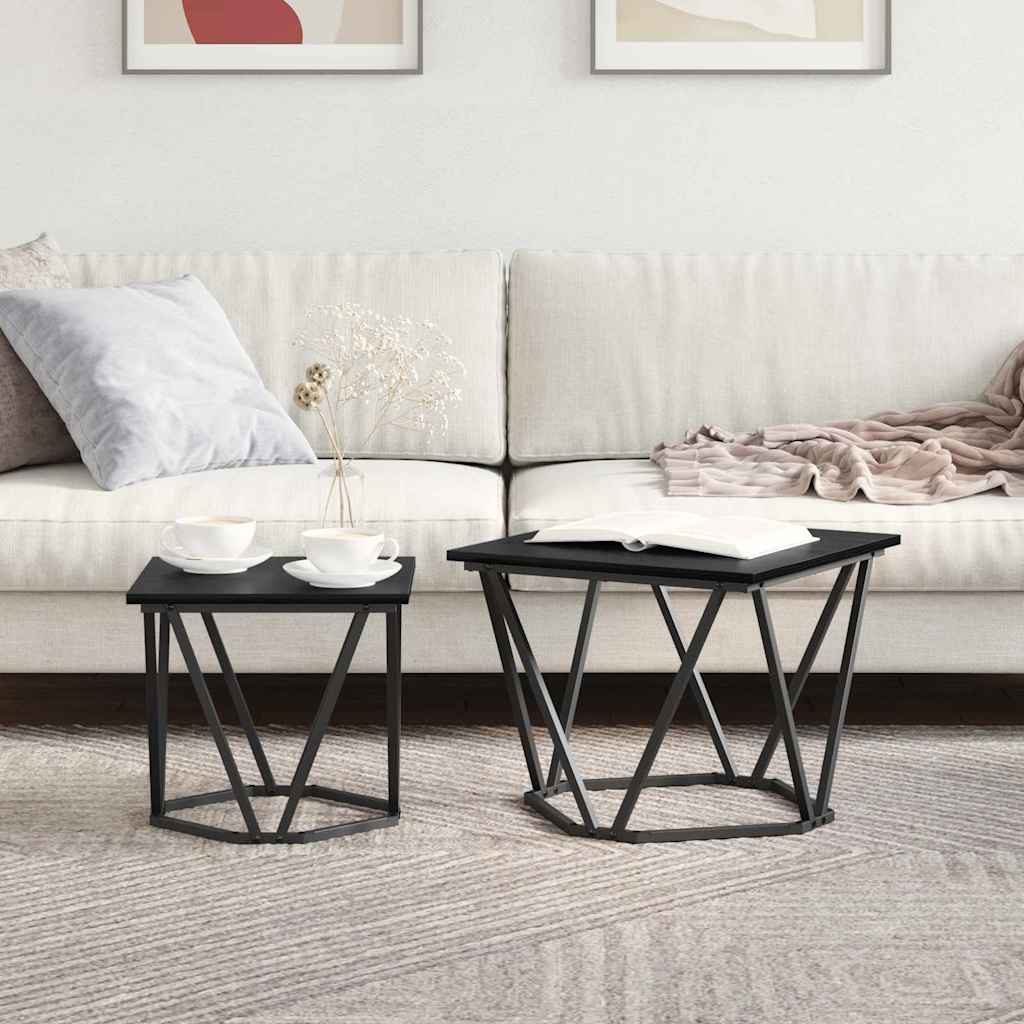 Kisasztal készlet 2 pcs Musta tammi 50 x 50 x 40 cm