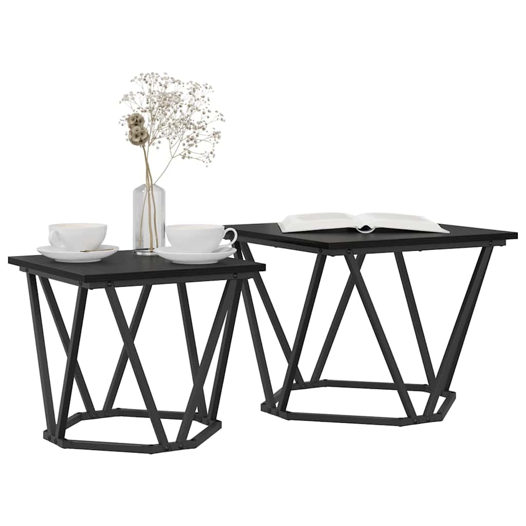 Kisasztal készlet 2 pcs Musta tammi 50 x 50 x 40 cm