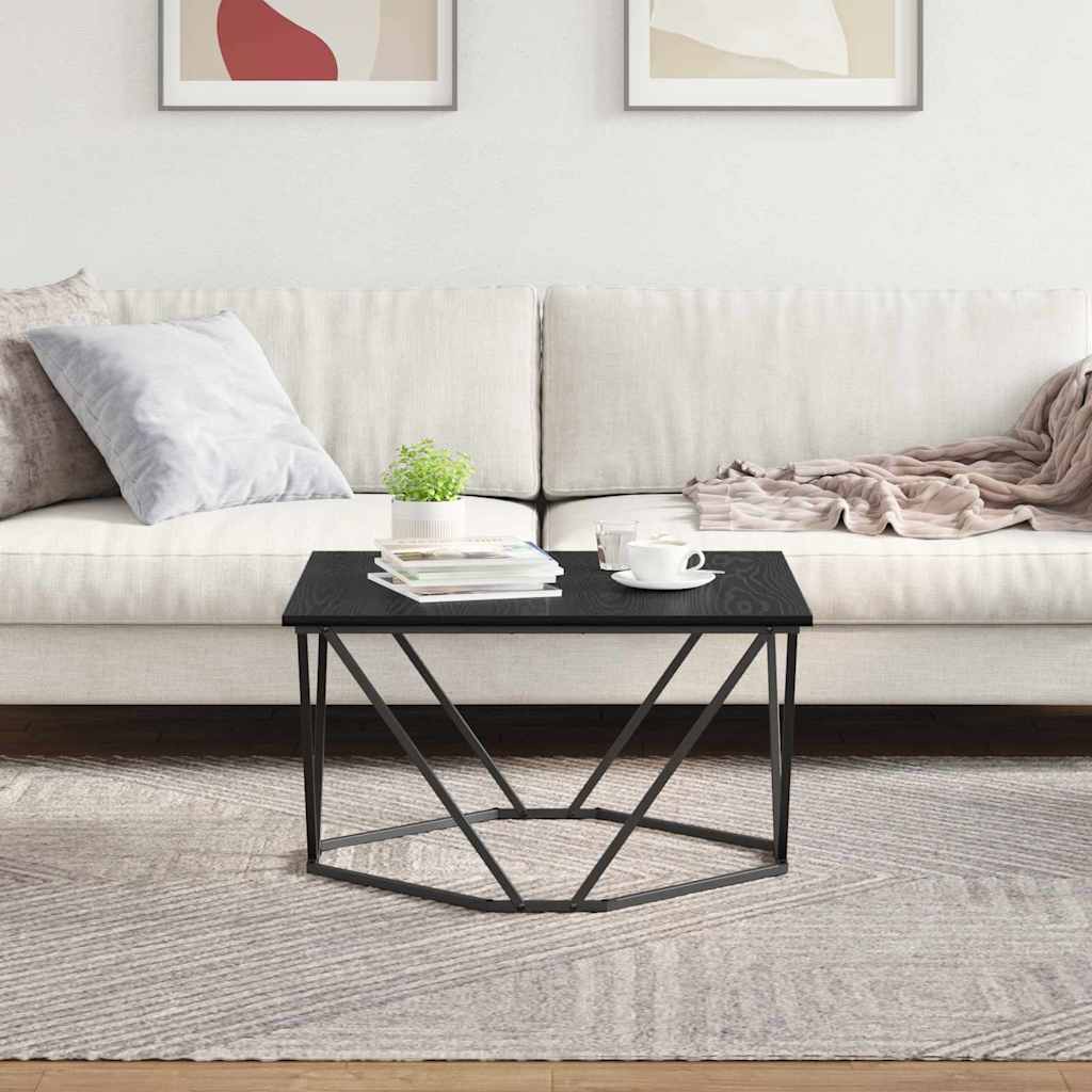 Dohányzóasztal Fekete tölgy 80 x 80 x 45 cm Műszaki fa és acél