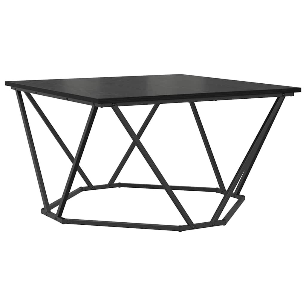 Dohányzóasztal Fekete tölgy 80 x 80 x 45 cm Műszaki fa és acél