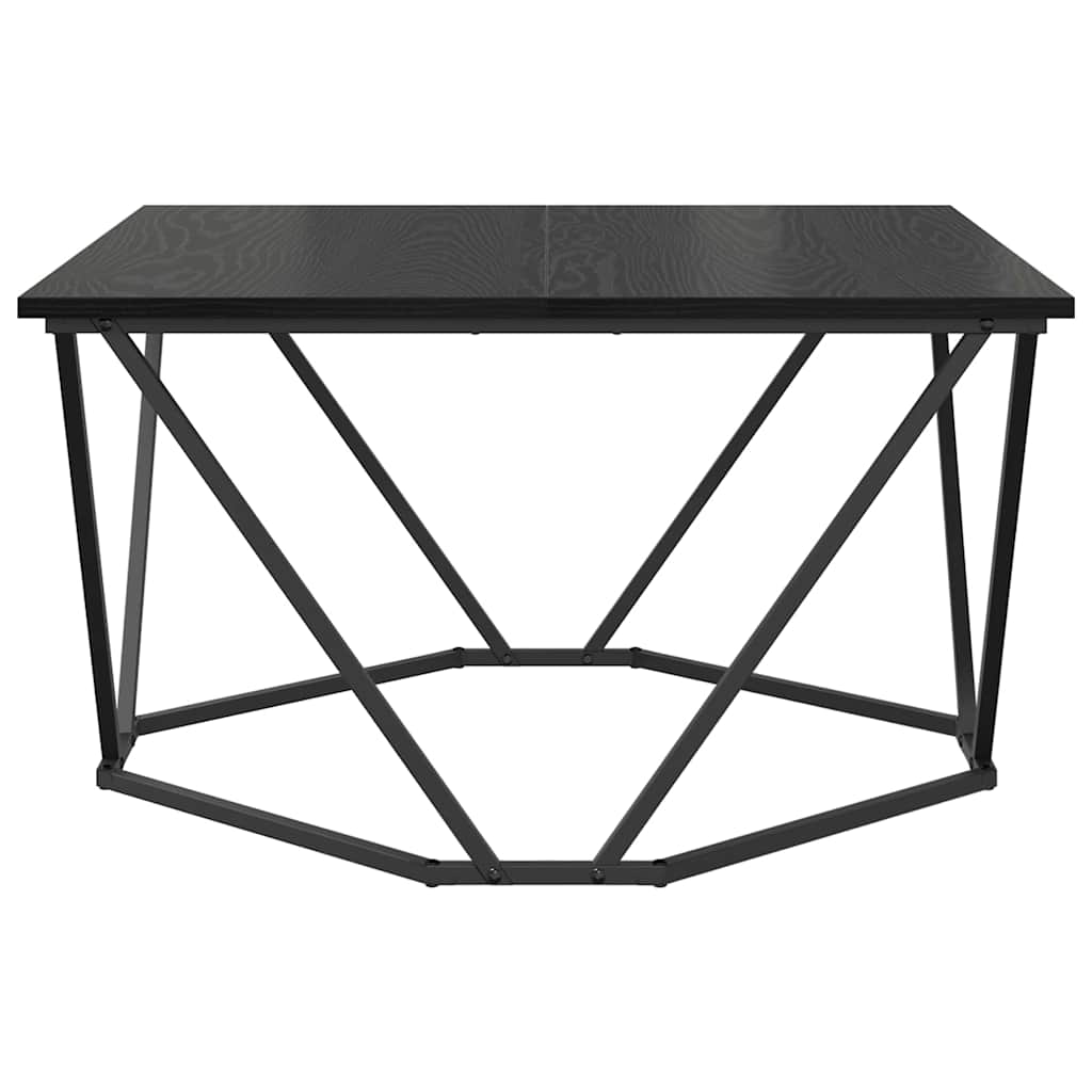 Dohányzóasztal Fekete tölgy 80 x 80 x 45 cm Műszaki fa és acél