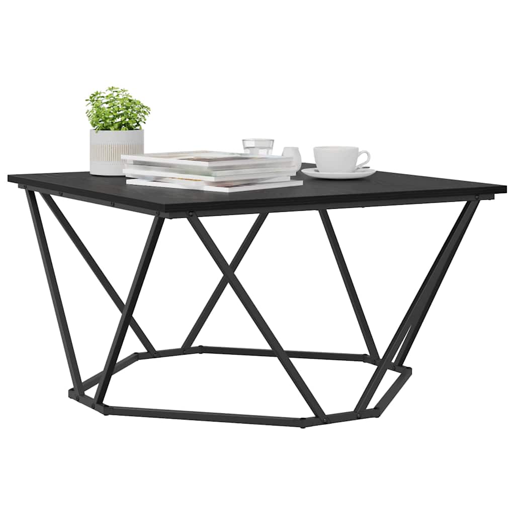 Dohányzóasztal Fekete tölgy 80 x 80 x 45 cm Műszaki fa és acél