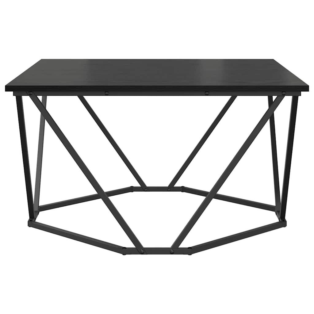 Dohányzóasztal Fekete tölgy 80 x 80 x 45 cm Műszaki fa és acél