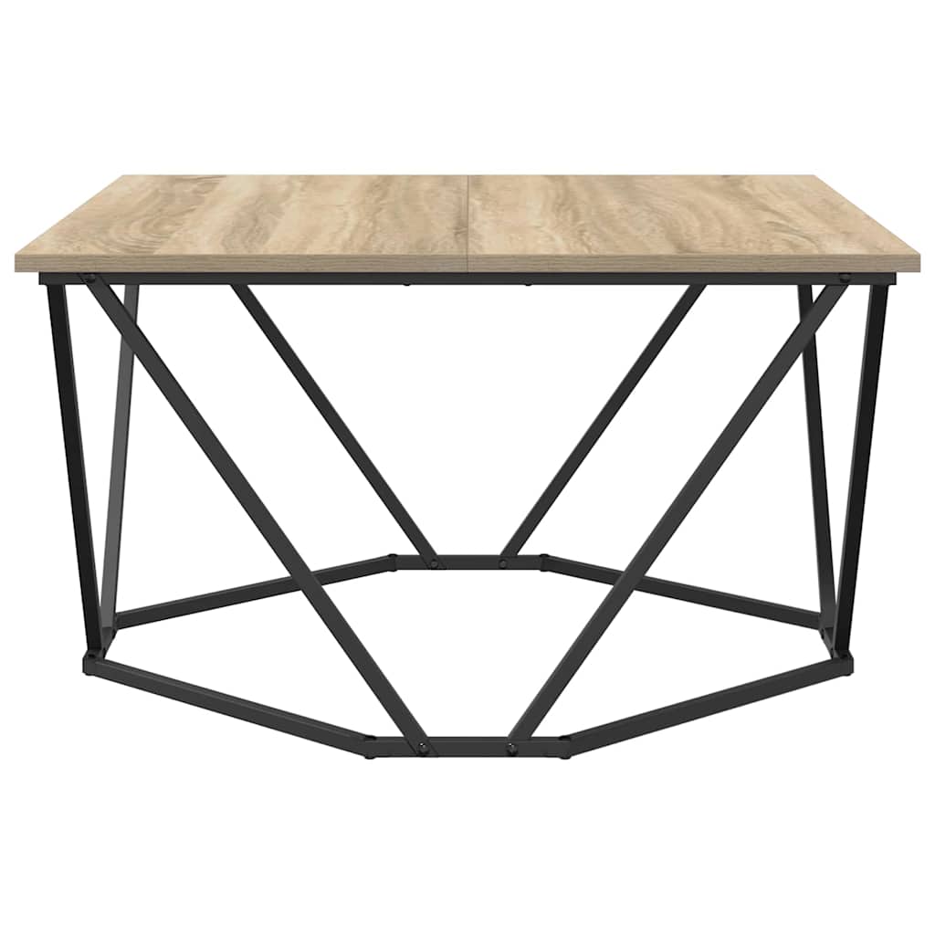 Dohányzóasztal Sonoma tölgy 80 x 80 x 45 cm Műszaki fa és acél