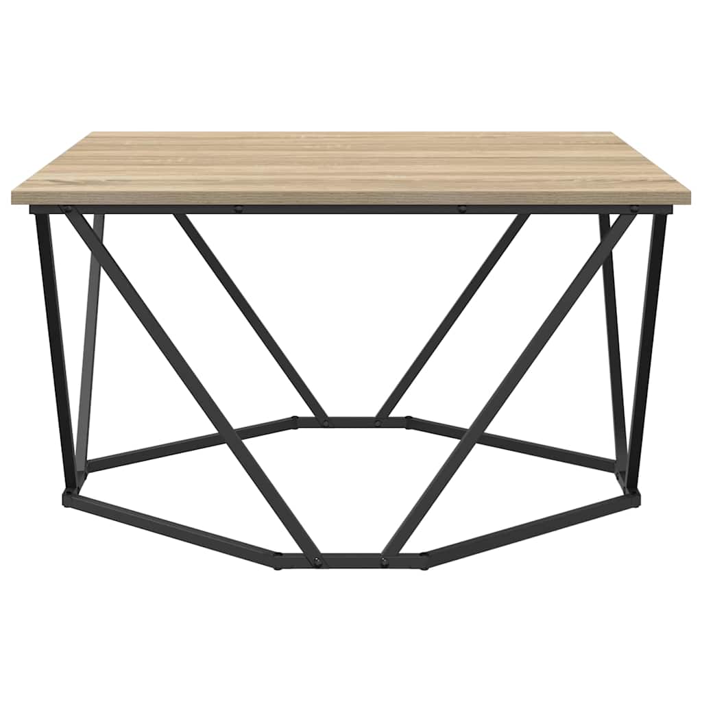 Dohányzóasztal Sonoma tölgy 80 x 80 x 45 cm Műszaki fa és acél
