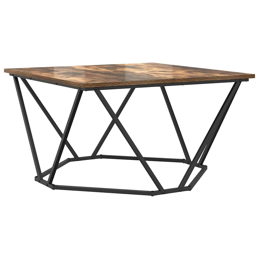 Dohányzóasztal Füstölt tölgy 80 x 80 x 45 cm Műszaki fa és acél