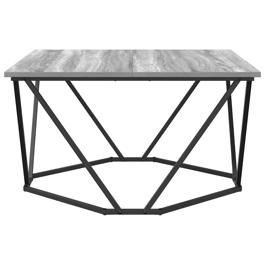 Dohányzóasztal Szürke Sonoma 80 x 80 x 45 cm Műszaki fa és acél