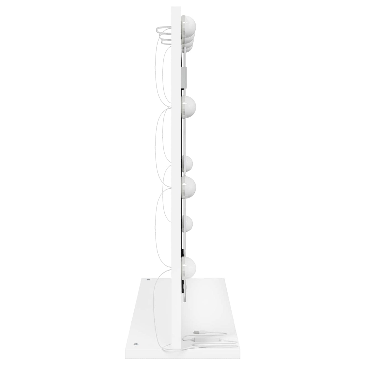 Toalett Tükör tükörrel Fehér 60 x 55 x 18 cm Üveg és mérnöki fa