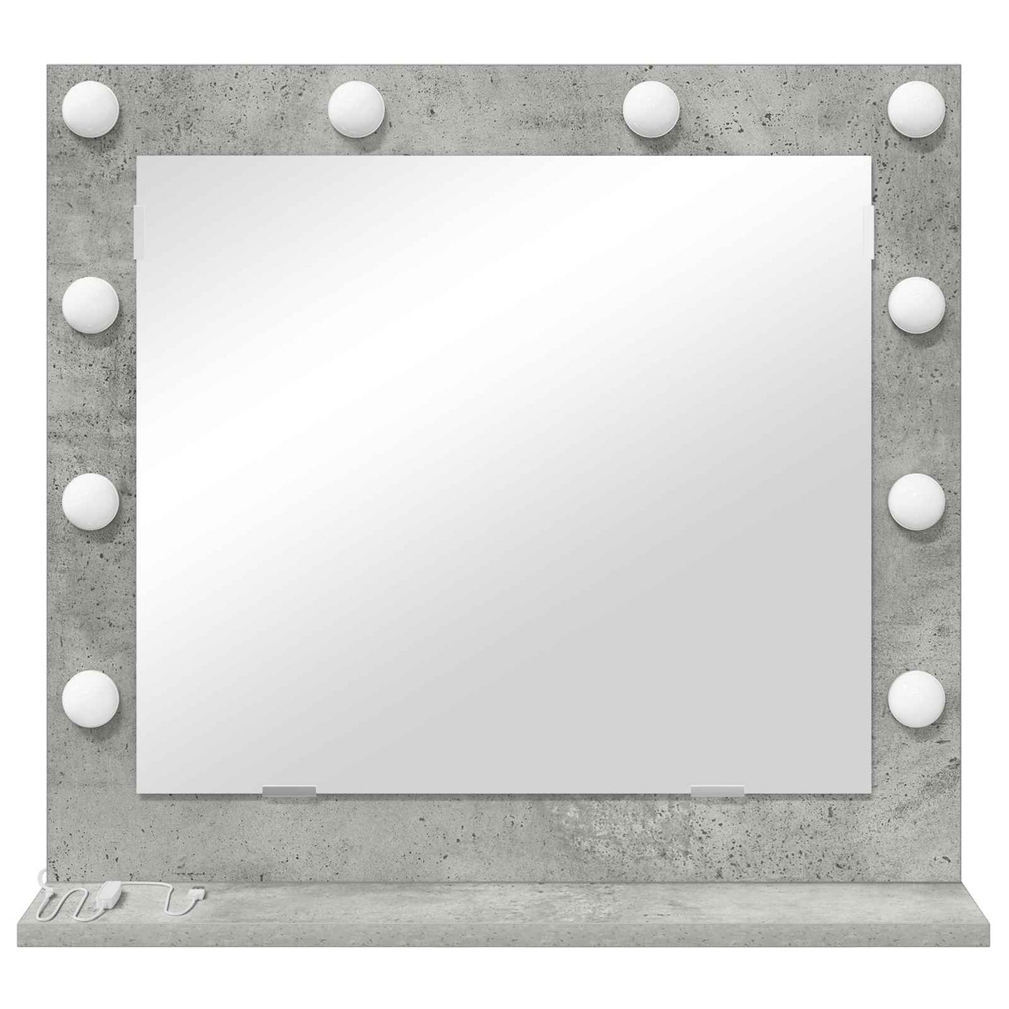 Toalett Tükör Beton Szürke 60 x 55 x 18 cm Üveg és mérnöki fa