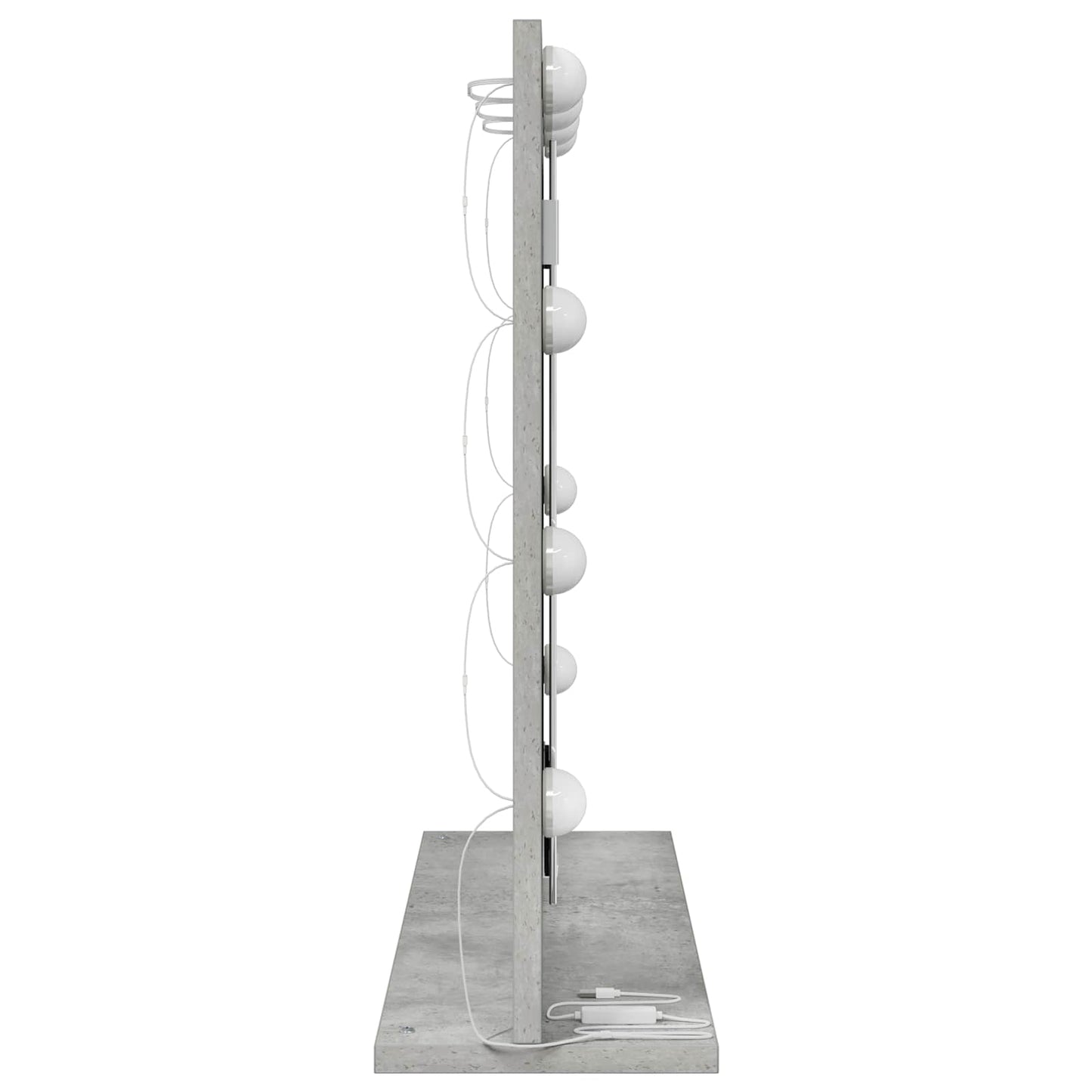 Toalett Tükör Beton Szürke 60 x 55 x 18 cm Üveg és mérnöki fa